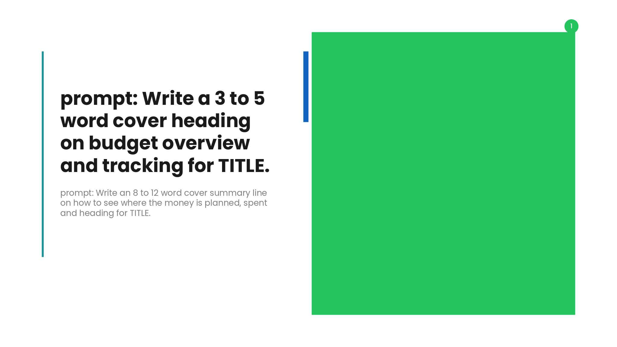 Budget Overview And Tracking Deck template cover slide