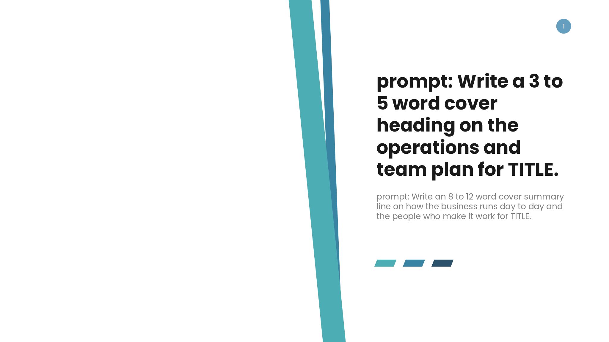 Business Plan Operations And Team Deck template cover slide