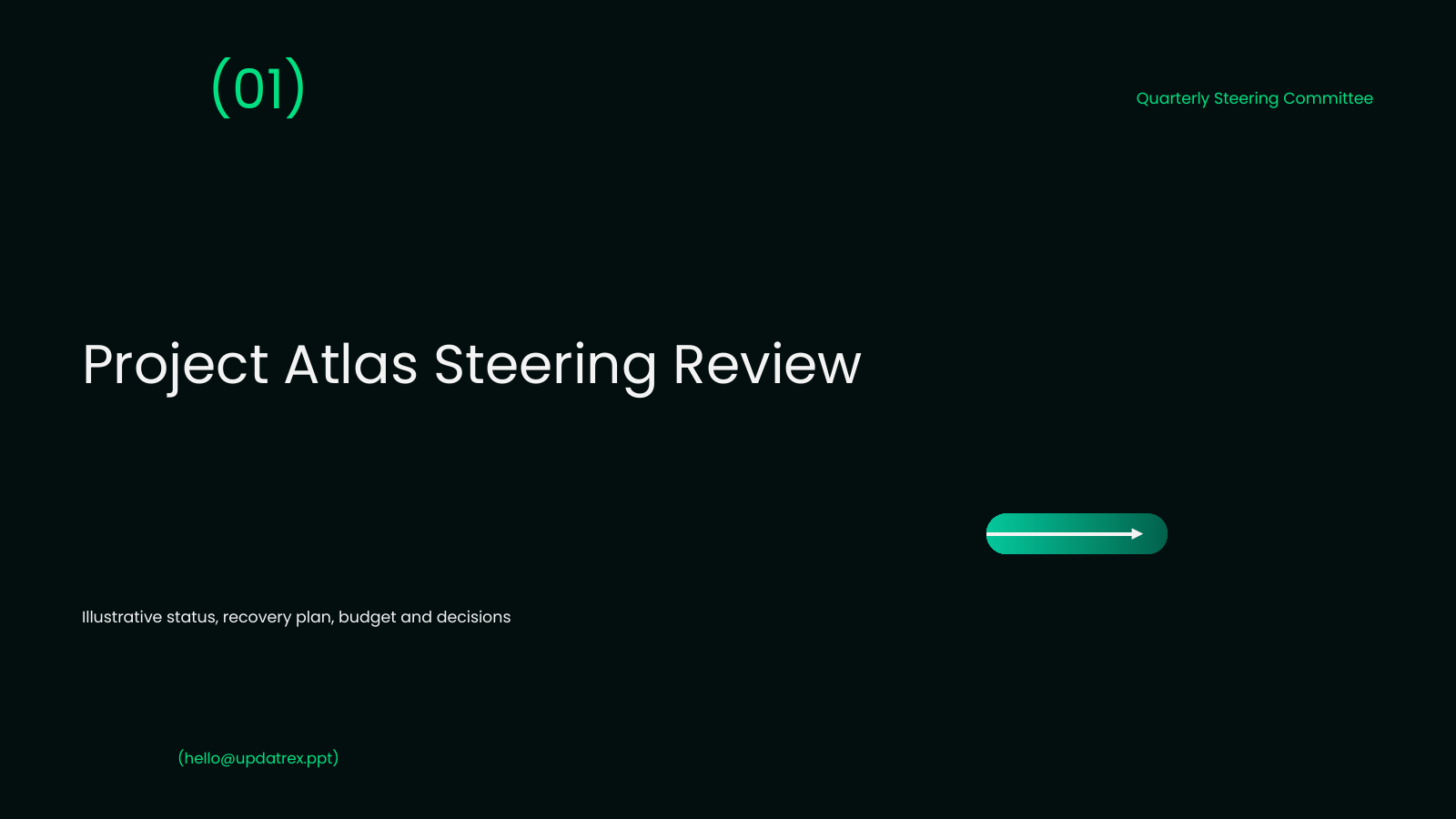Project Status Report and Steering Committee Update template cover slide