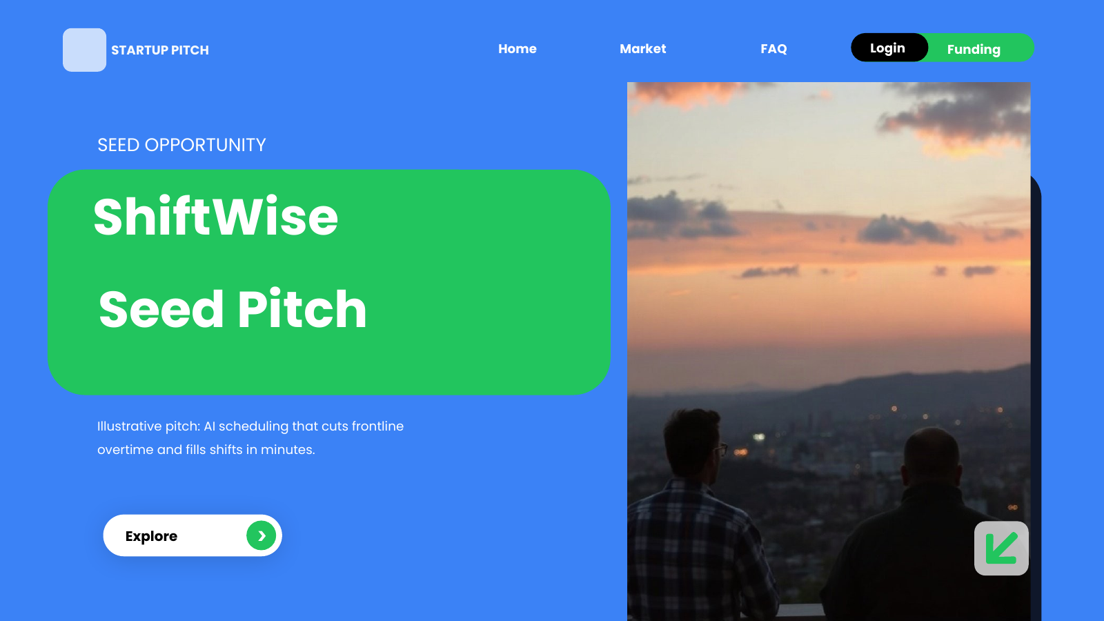 Startup Investor Pitch Deck template cover slide