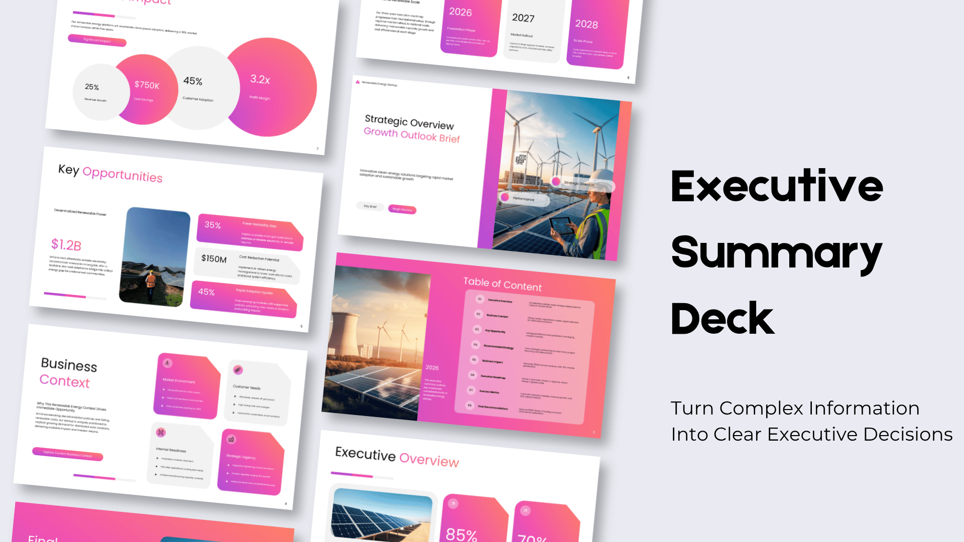 Executive Summary Deck template cover slide