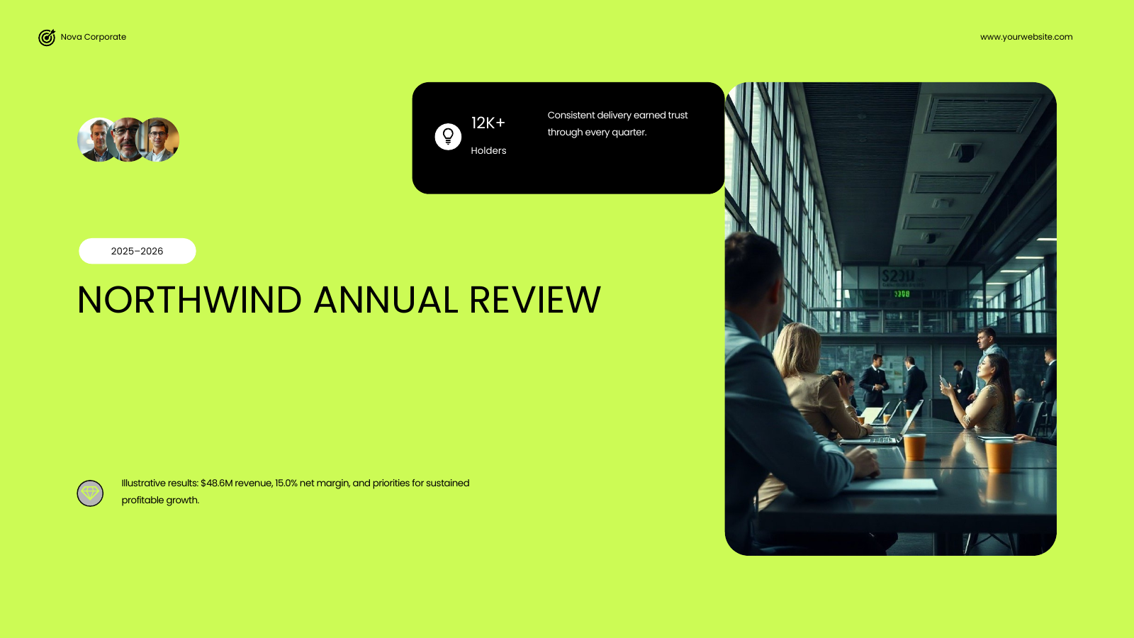 Annual Financial Performance Review template cover slide