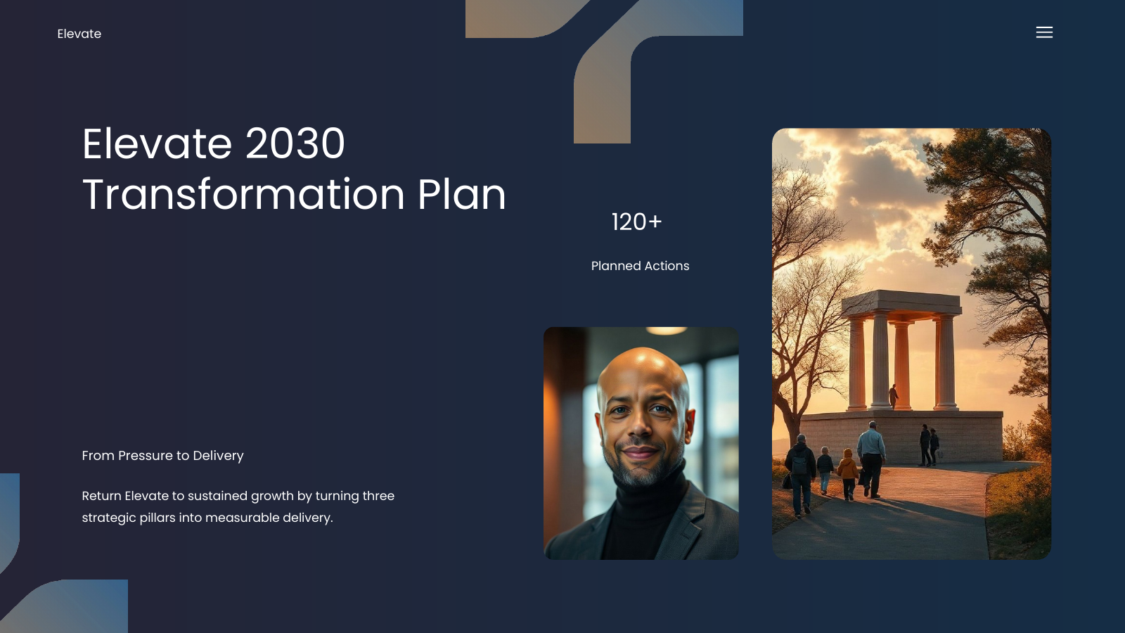 Strategy and Transformation Plan template cover slide