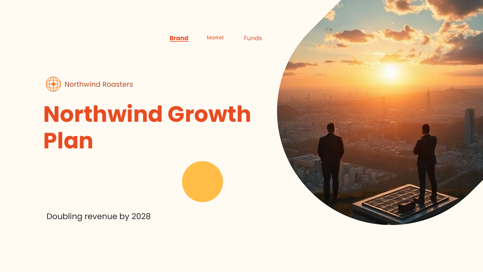 Business Plan: Strategy, Growth and Funding template cover slide