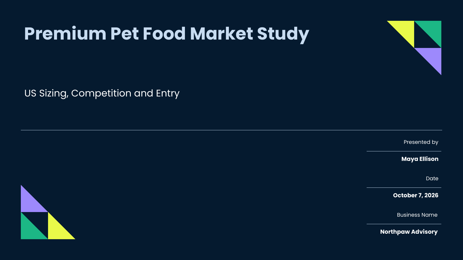 Market Analysis and Entry Strategy template cover slide