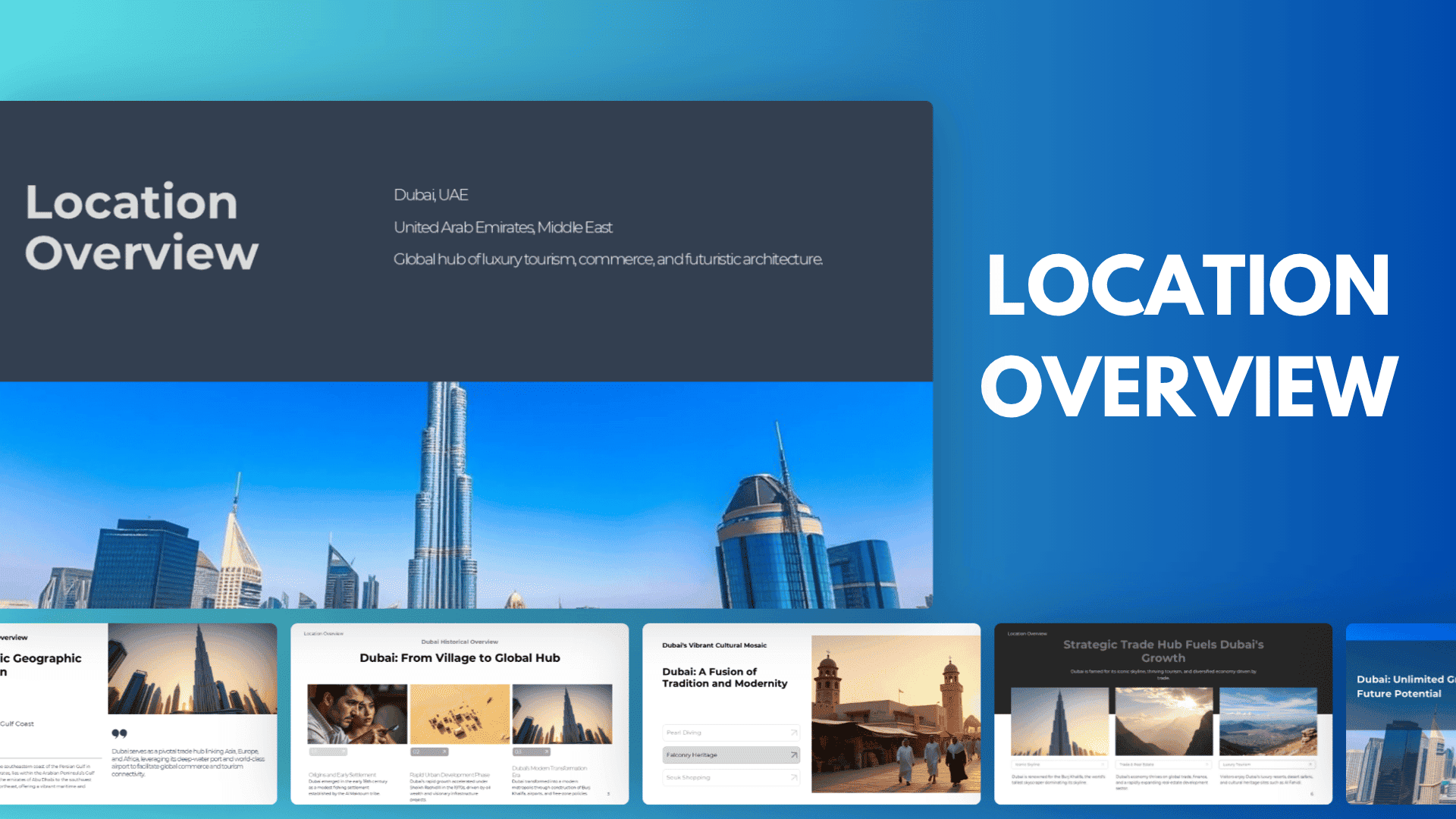 Location Overview Deck template cover slide