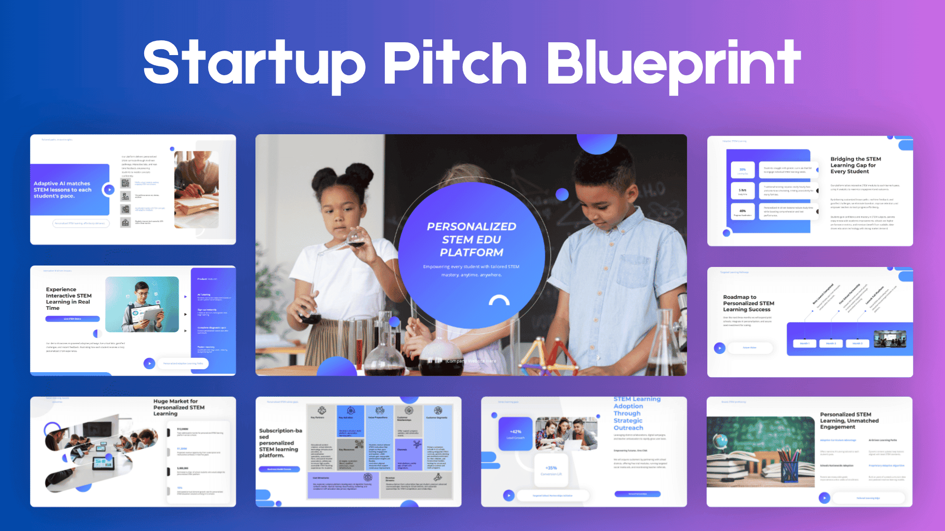 Startup Pitch Blueprint template cover slide