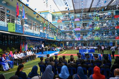 A student at Jamaluddin School playing for the Maldives National