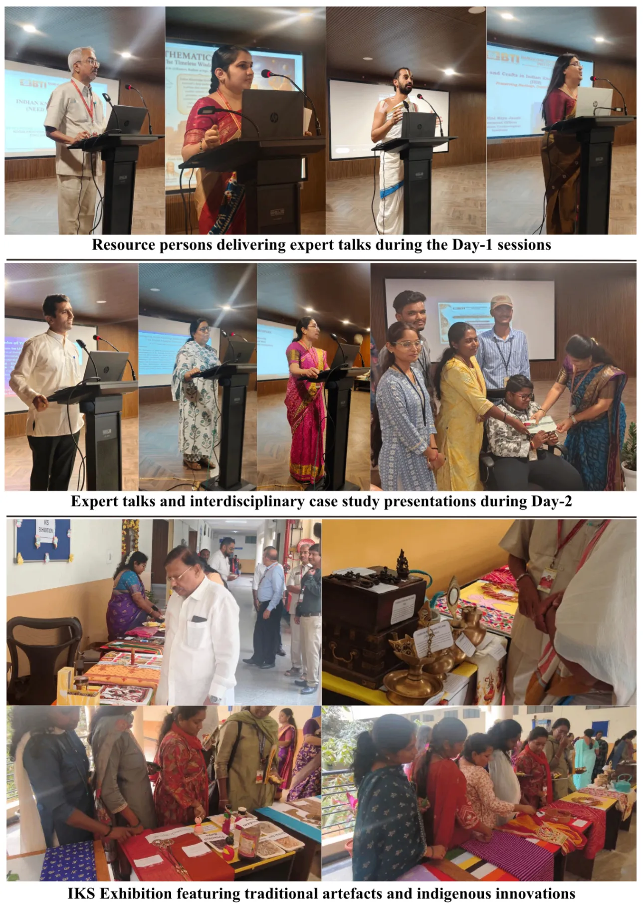 Highlights of the IKS Conclave featuring expert talks, student presentations, and an exhibition of indigenous knowledge and traditional artefacts.