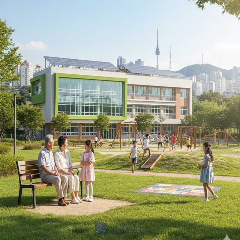 서울시교육청이 운동장을 활용해 대규모 학교숲을 조성하는 '3·3·3 학교뜰 프로젝트'를 추진하며, 학생들의 생태전환교육과 정서 안정을 도모한다. (경상남도교육청 제공)