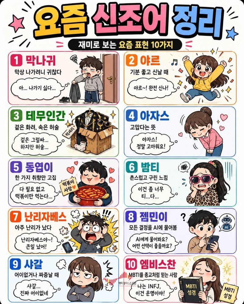 나이 먹은 아재들을 위한 요즘 신조어 정리