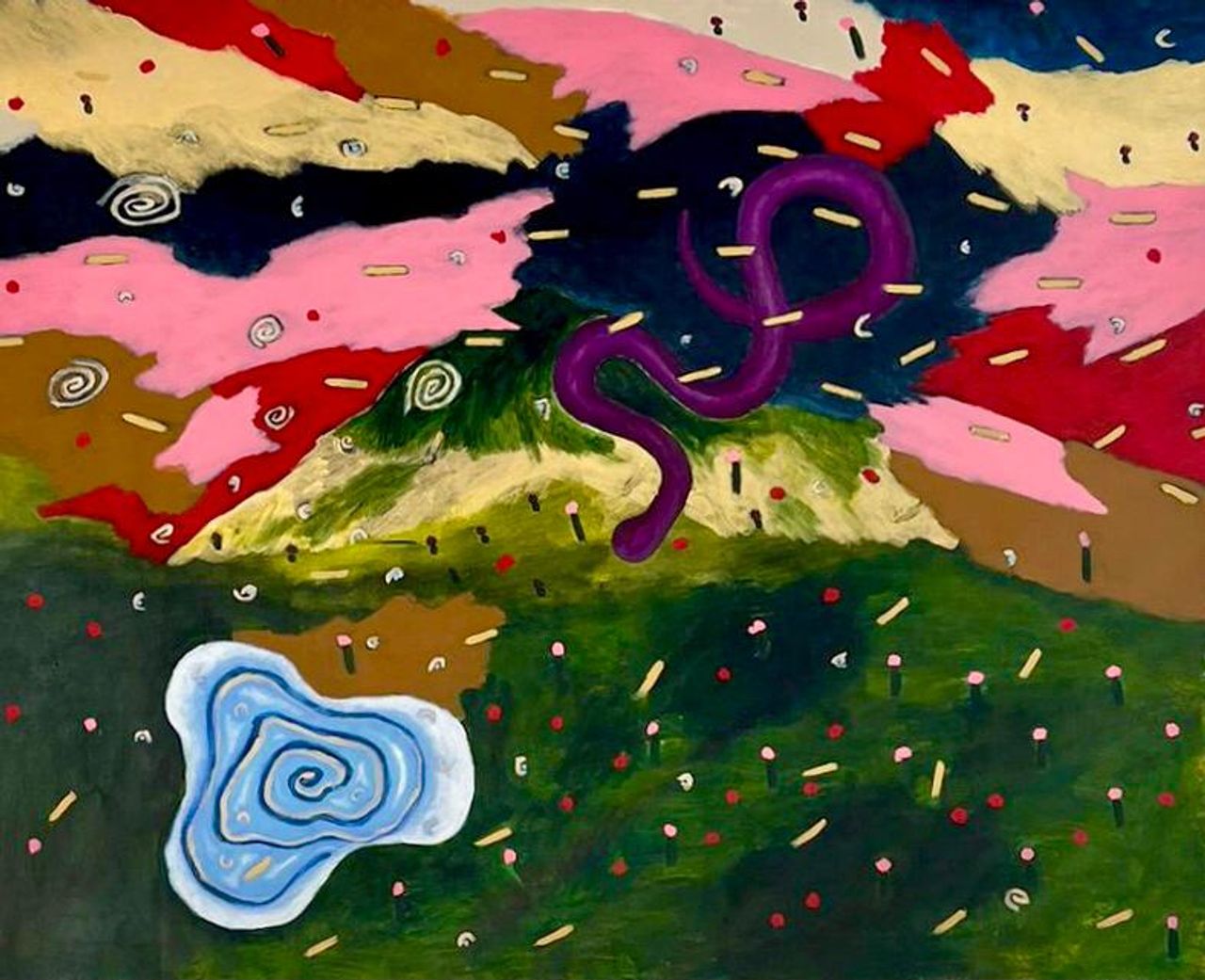 The water holding me but never still, 2023 | Acrílica sobre tela 152 x 121 cm