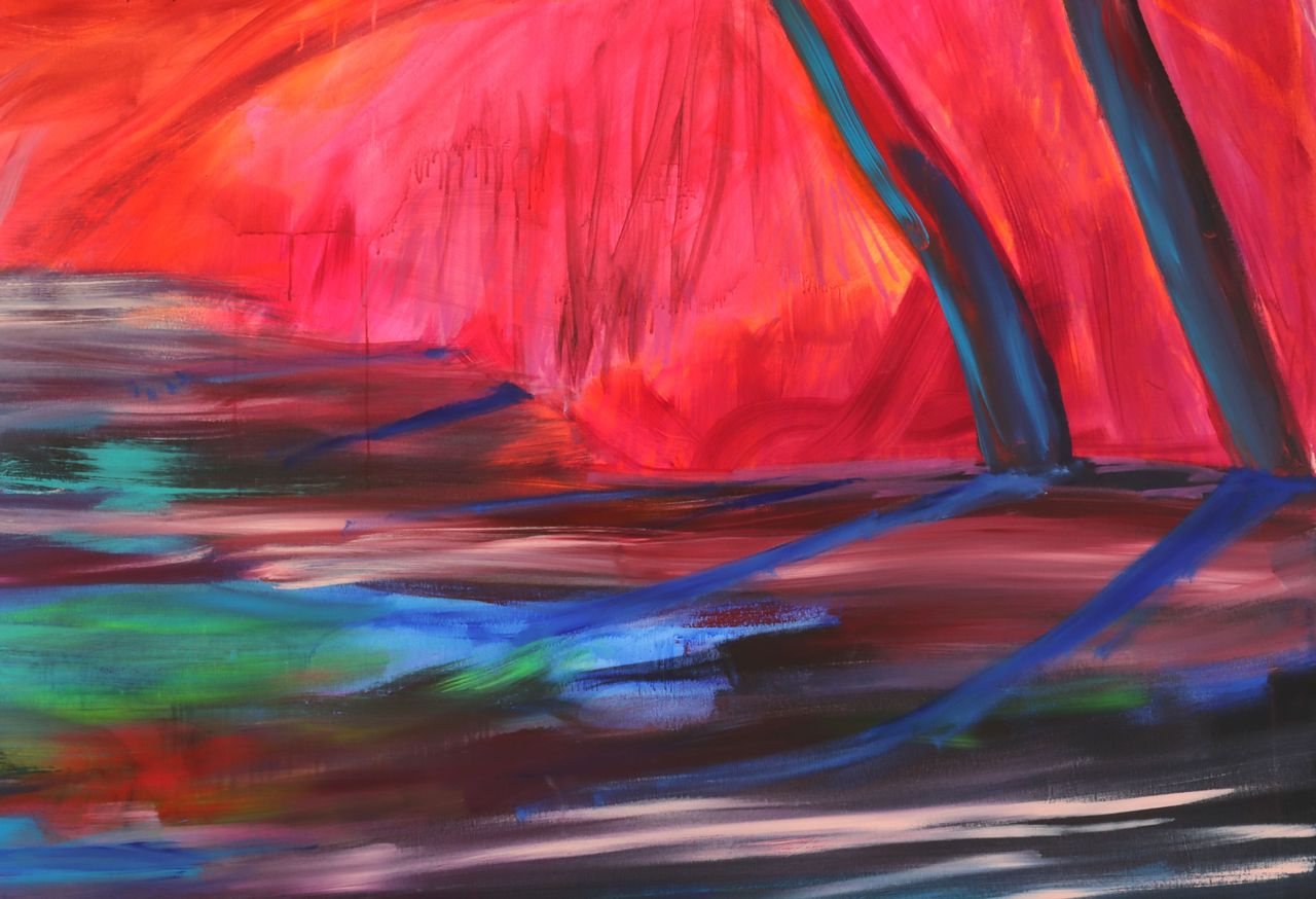 Estamos perto?, 2022 | Óleo sobre tela 269 x 160 cm