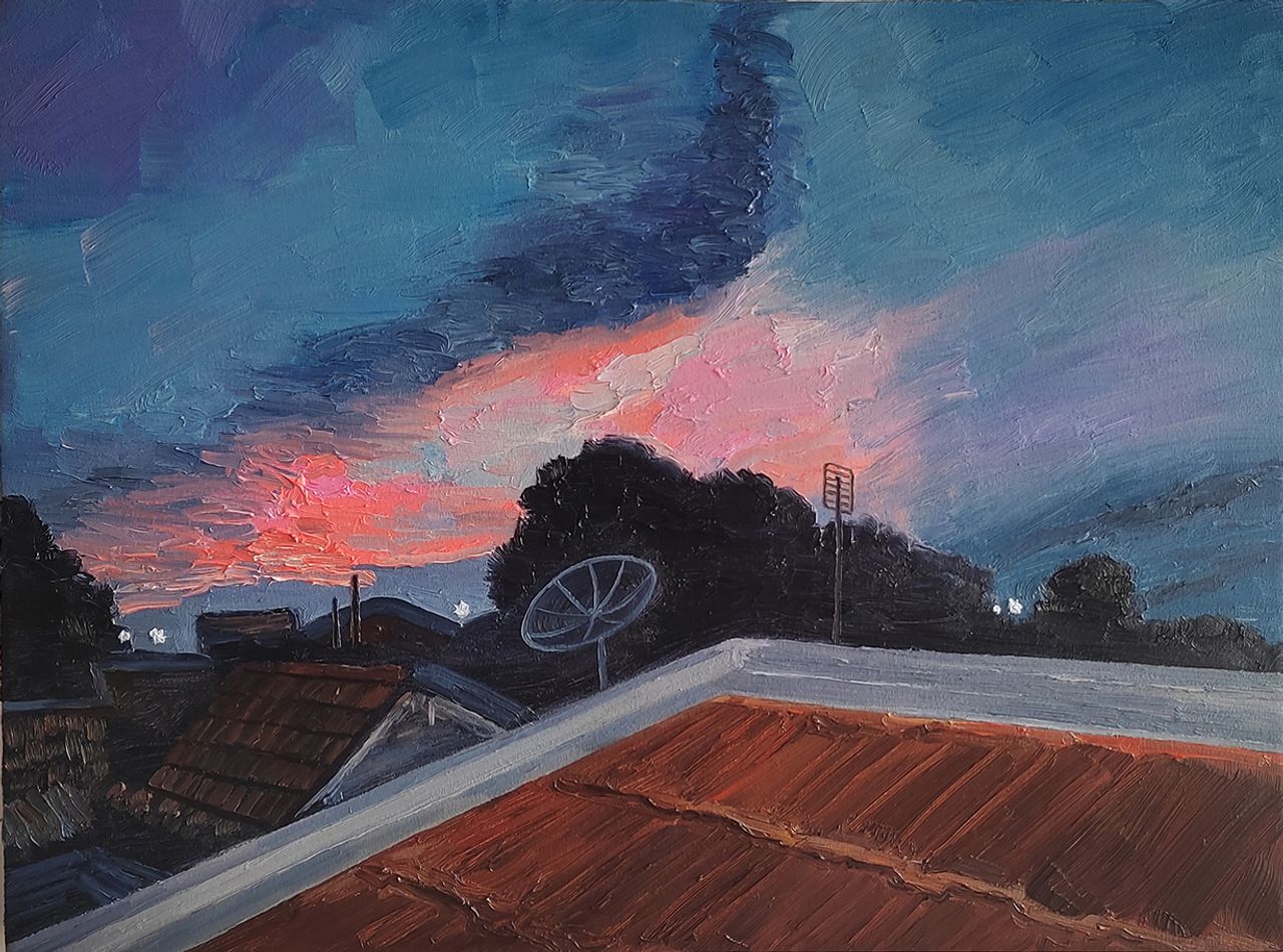 Lusco fusco: amanhecer, 2023 | Óleo sobre tela 40 x 30 cm