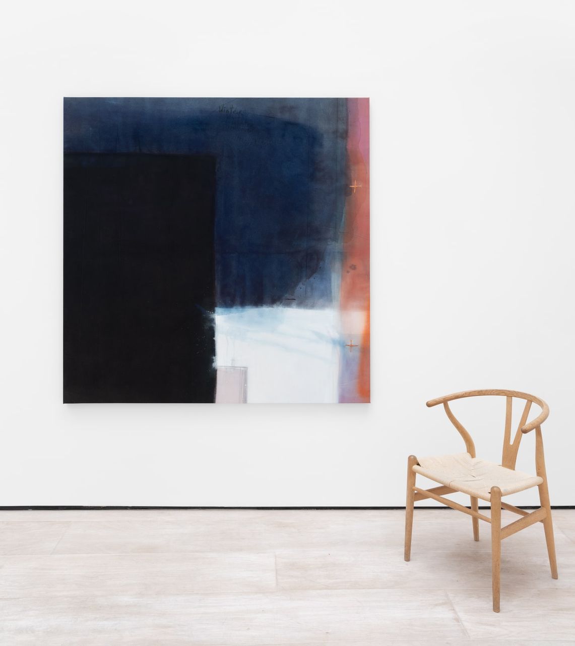 Winter, 2019 | Copper, rainwater, charcoal and pigments in acrylic resin on canvas 159 x 160 cm