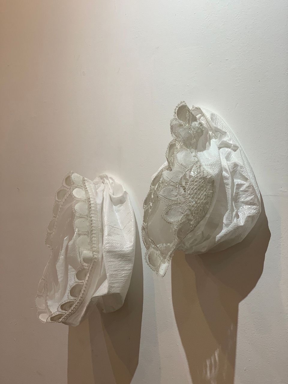 Corollas (I-V), 2019 | Plastic burlap and ñanduti lace null x null cm