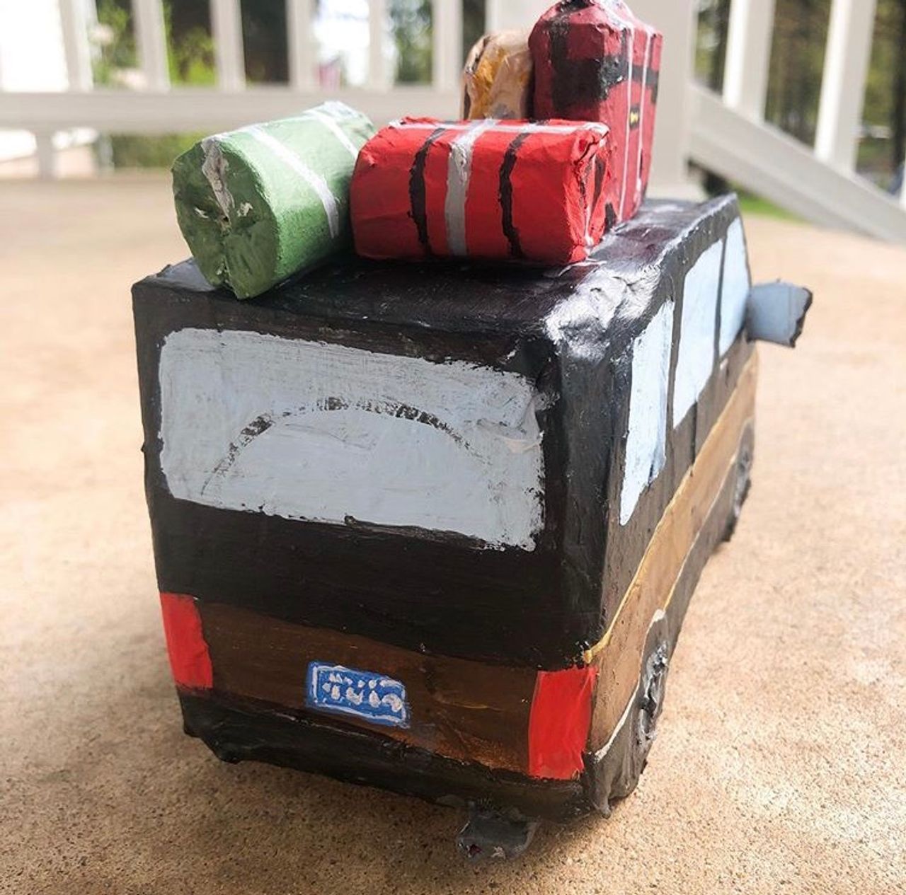 Dodge Caravan with Luggage Rack, 2020 | Cardboard, Paper, Acrylic Paint 20.3 x 15.2 cm