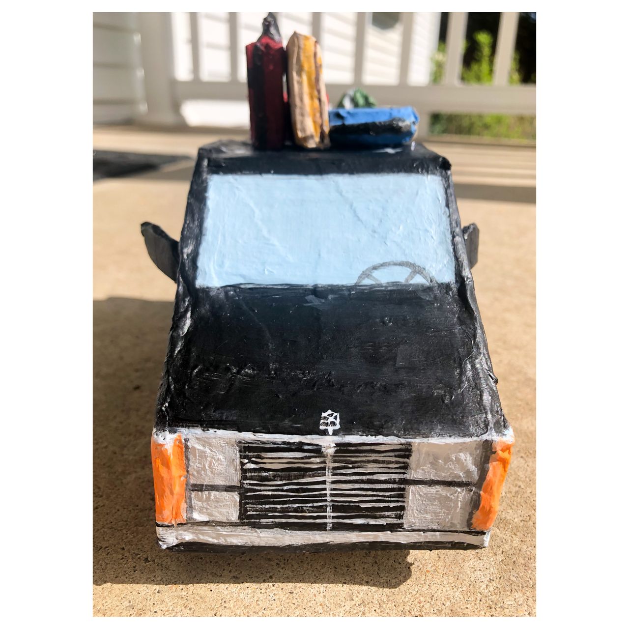 Dodge Caravan with Luggage Rack, 2020 | Cardboard, Paper, Acrylic Paint 20.3 x 15.2 cm