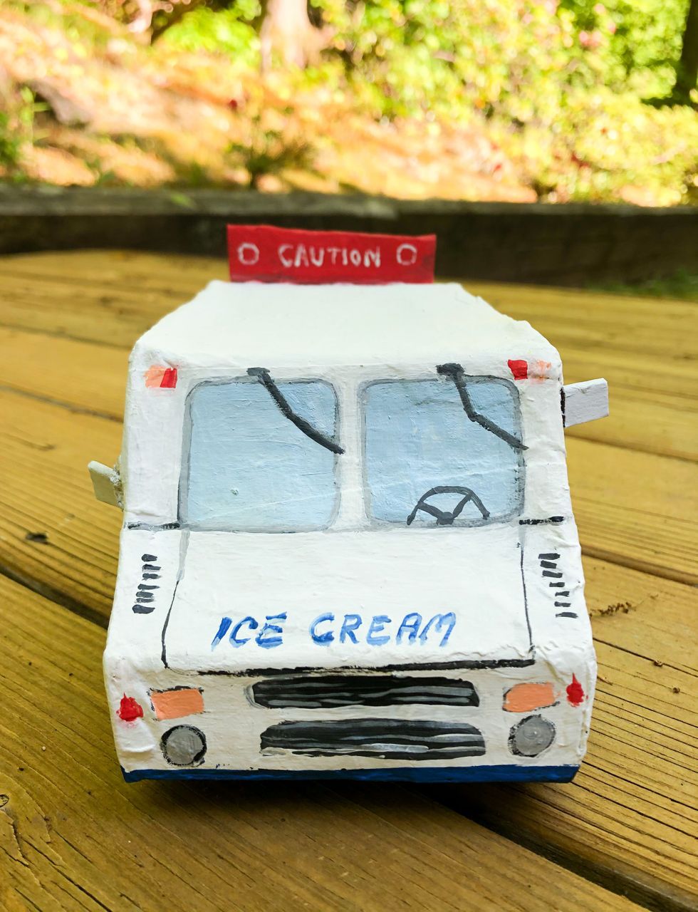 Ice Cream Truck #2, 2020 | Cardboard, Paper, Acrylic Paint 12.7 x 11.43 cm