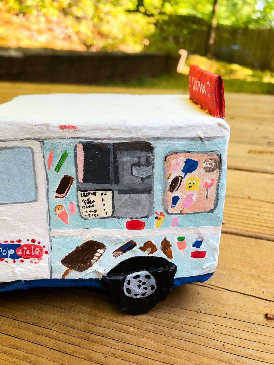 Ice Cream Truck #2, 2020 | Cardboard, Paper, Acrylic Paint 12.7 x 11.43 cm