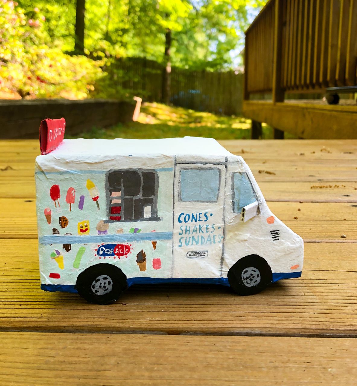 Ice Cream Truck #2, 2020 | Cardboard, Paper, Acrylic Paint 12.7 x 11.43 cm