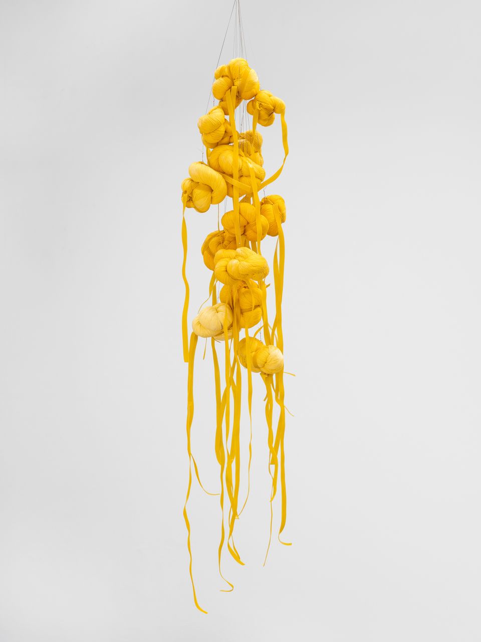 Points in Resistance, 2011 | Yellow dyed thread, steel wire 20 x 120 cm