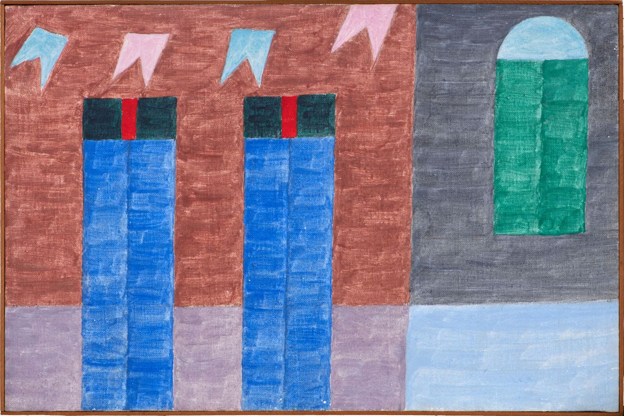 Fachada (Façade) , 1970 | Tempera on canvas 47.7 x 31.7 cm