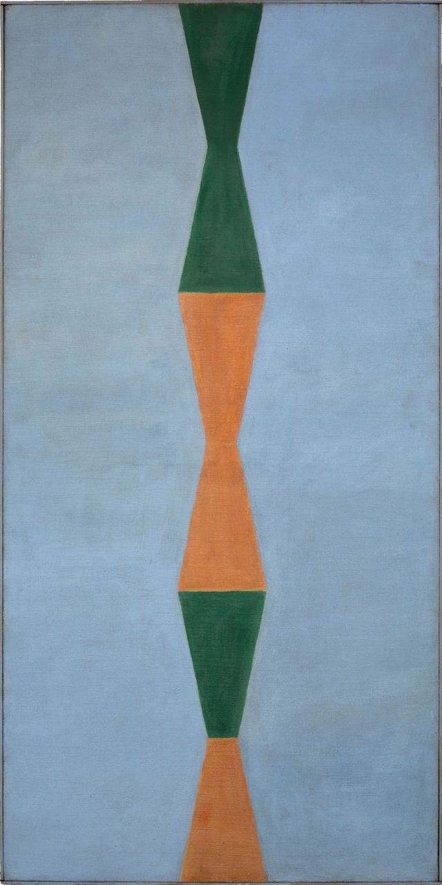 Untitled (from the Hourglass series), 1957 | Tempera on canvas 57 x 116 cm