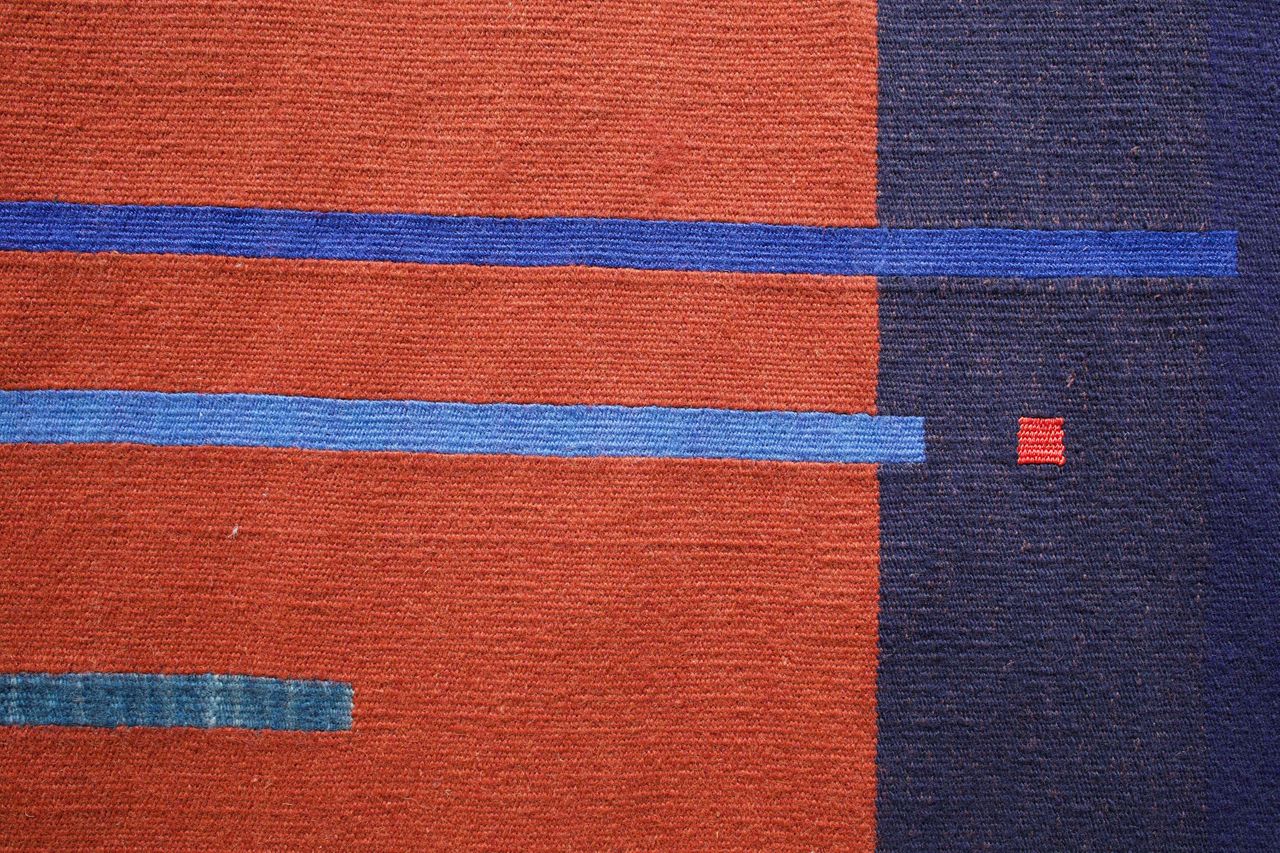 Midstream, 1983 | linen, wool, rayon, cotton, mohair, acrylic 119.4 x 180.3 cm