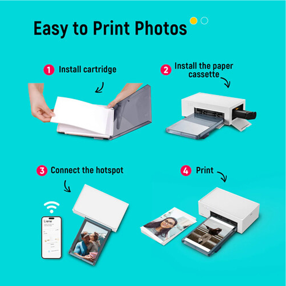 Liene Amber M100 Instant Photo Printer (20 Photo Papers + 1 Cartridge) - Image 8