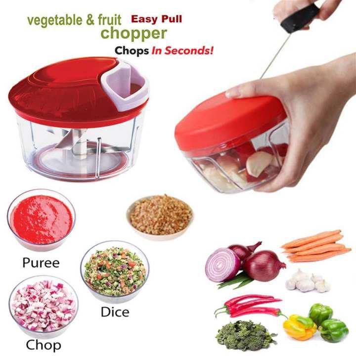 Crank Chop Food Chopper and Processor Original - Chop Dice Puree Vegetables  Onions Tomatoes Garlic Meats and Nuts in Just Seconds for Delicious Meals