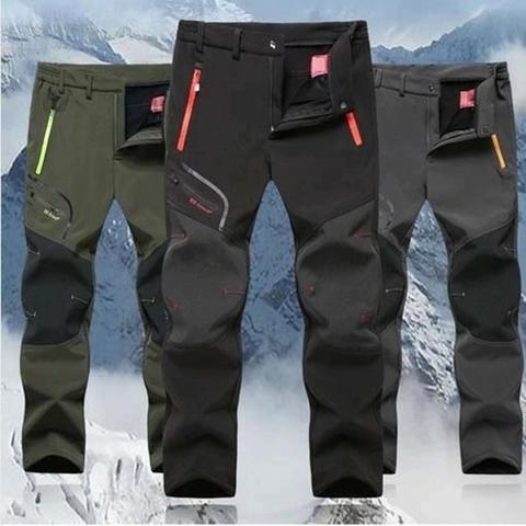 Mens Outdoor Hiking Pants Windproof Waterproof Trousers Thermal Fleece  Winter UK | eBay