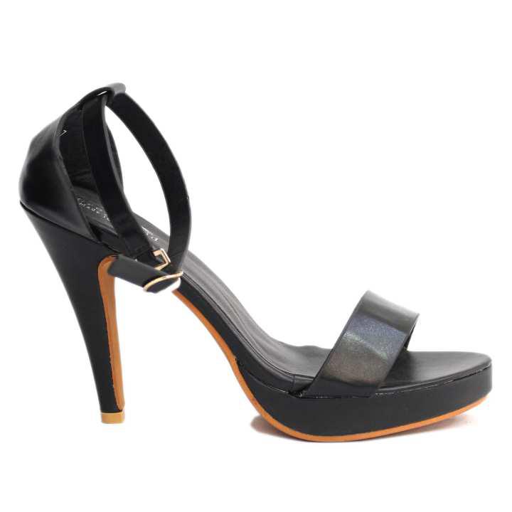 Black Ankle Strap Heels for Women