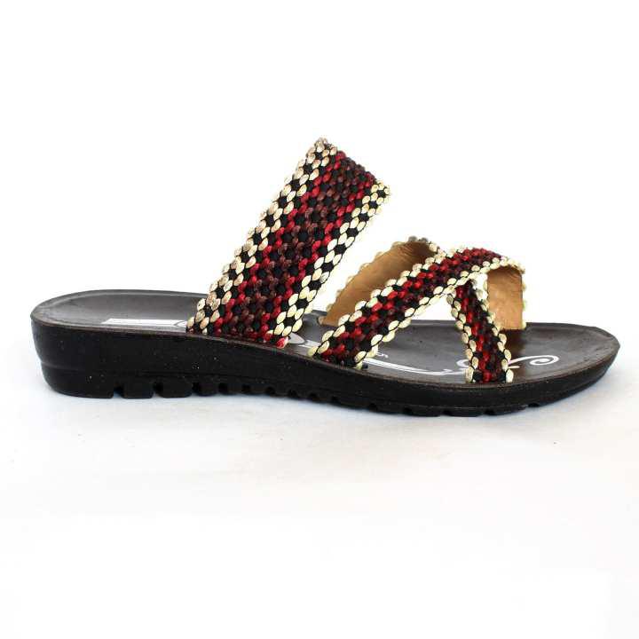 Best deals for Red/Brown Criss Cross Flat Sandals For Women - 36 in ...