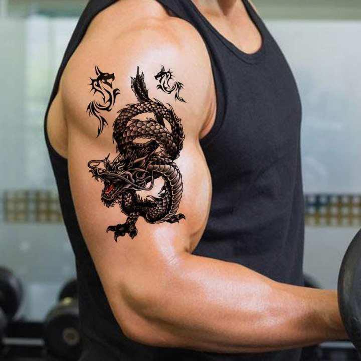 Black Small Tattoo Fashion Women Men Girl Boy Art Temporary Tatoo Sticker  Roses Flower Fox Dragon Cross Punk Style Decal Fake Body Transfer From  Homimly 125  DHgateCom