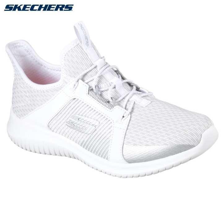 deals for Skechers White Ultra Flex Jaw Dropper Sneakers For Women - 12832-WHT in Nepal - Pricemandu!