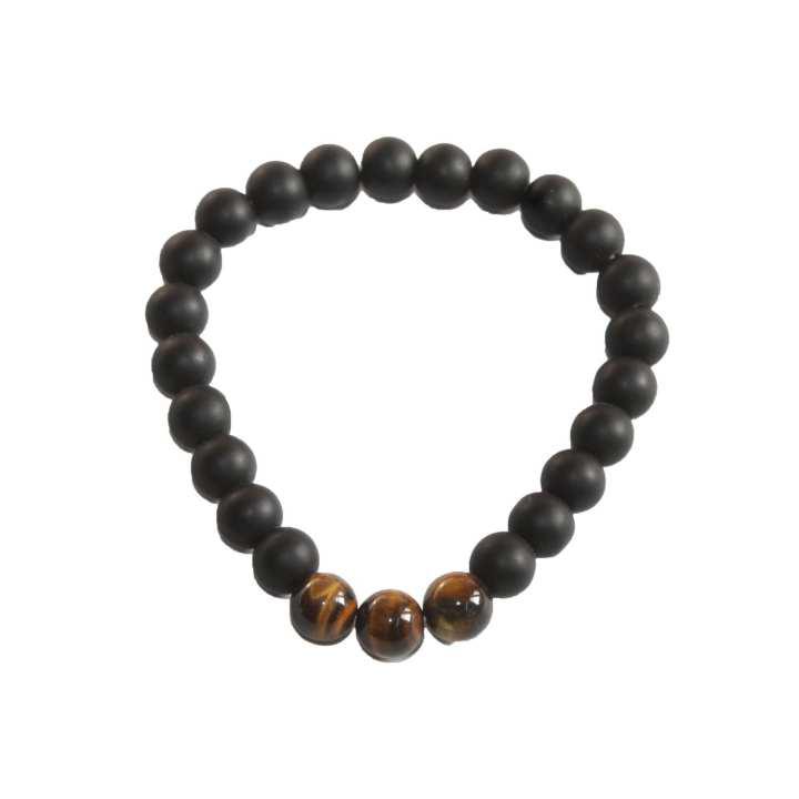 Black Onyx With Tiger Eye Bracelet