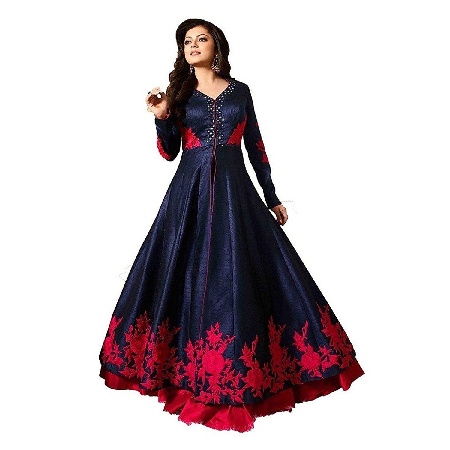 Navy/Blue Readymade Gown Set With Shawl For Women - Online shopping in Nepal,  Nepal online shopping, Send gifts, Farlin product, Wall decor canvas,  dolls, buy gadgets, bed furniture, dinning chairs, sofa, baby