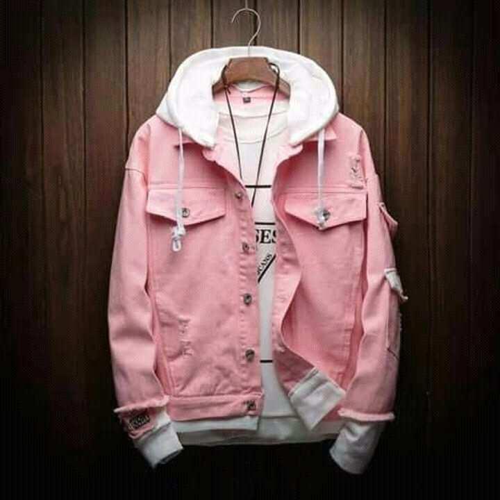 Best deals for New Pink Hooded Denim Jacket For Men in Nepal - Pricemandu!