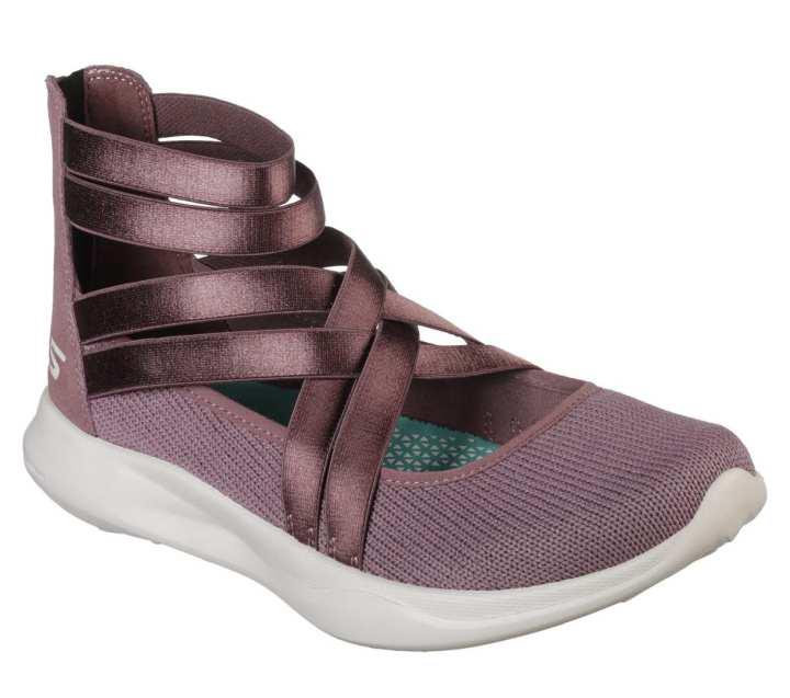 skechers mauve you serene slip trainers