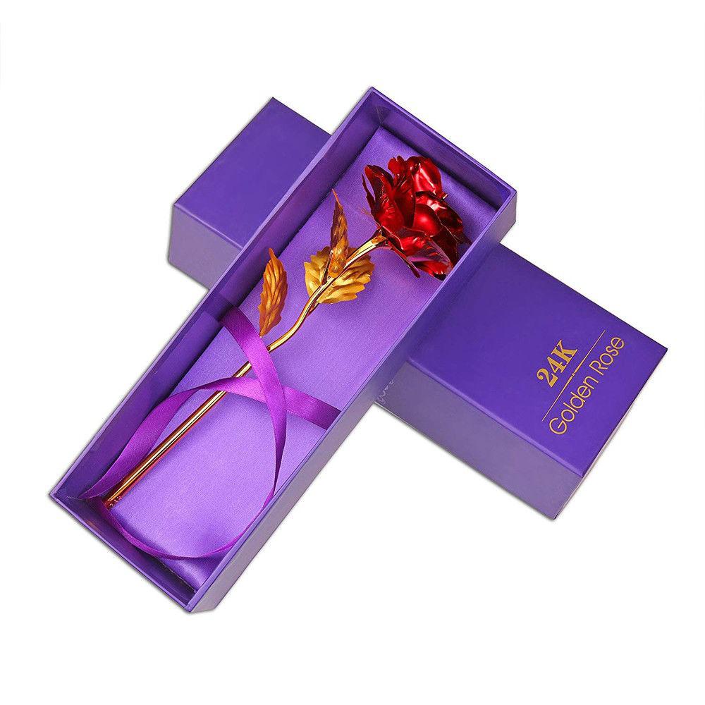 24K gold plating rose flower with base gift for valentines day anniversary  wedding | Fruugo BH