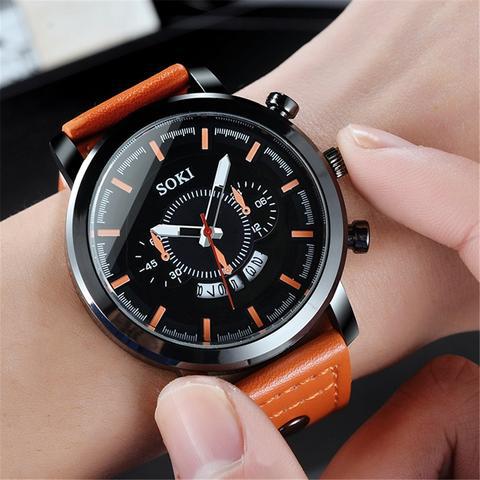 Cuena Men Fashion Military Stainless Steel Analog Date Sport