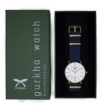 Gurkha Unisex Watch in White Dial and Blue Nylon Strap