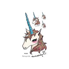 Lovely Cartoon Unicorn Design Flash Tattoo Sticker