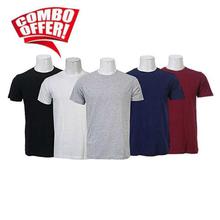 Combo of 5 Round Neck Unisex T-Shirt