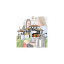12pcs - With Lid 6 Set Stainless Steel Cookware Set
