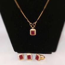 Gold Plated Stone Studded Jewellery Set For Women