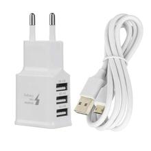 USB 5V 3.0A Quick Charger + Dual Side Plug Micro USB Data Cable