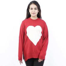 Heart Design Round Neck Sweater For Women (LL-1812)