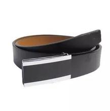 Pin Buckle Black Genuine Leather Belt For Men